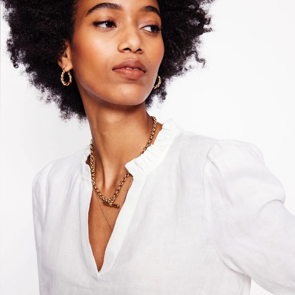 BODEN Grace Linen Top white - Picture 2 of 8